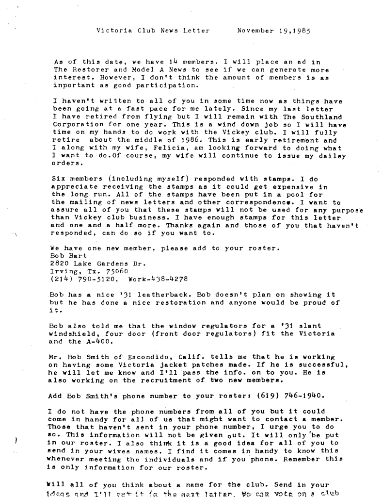 November, 1985